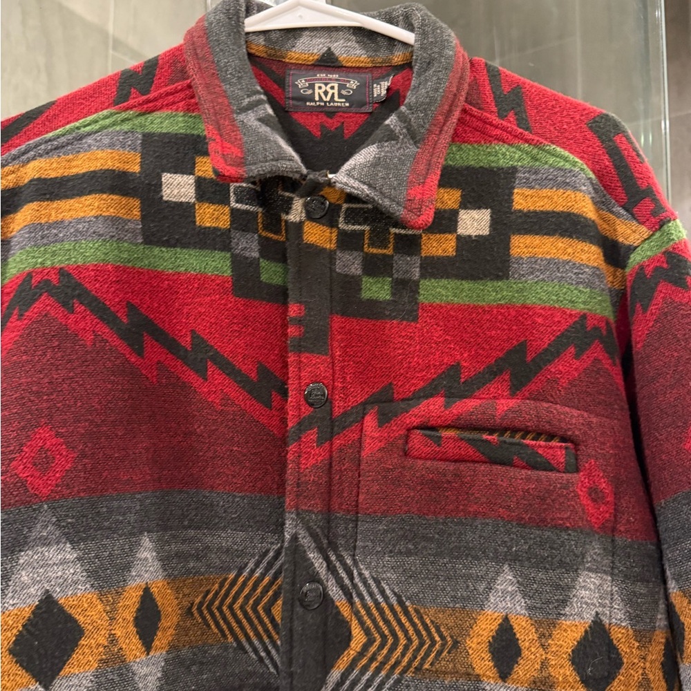 Men's Ralph Lauren Double RL Multicolor Aztec Patterned Jacket - Picture 2 of 2